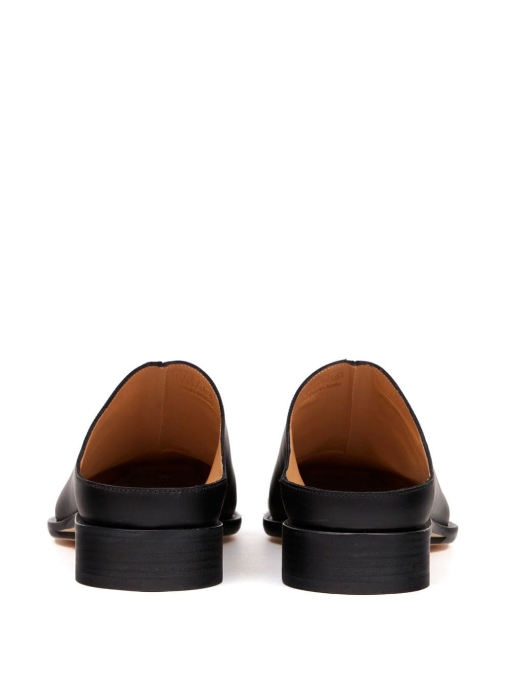 square-toe leather slippers - 3