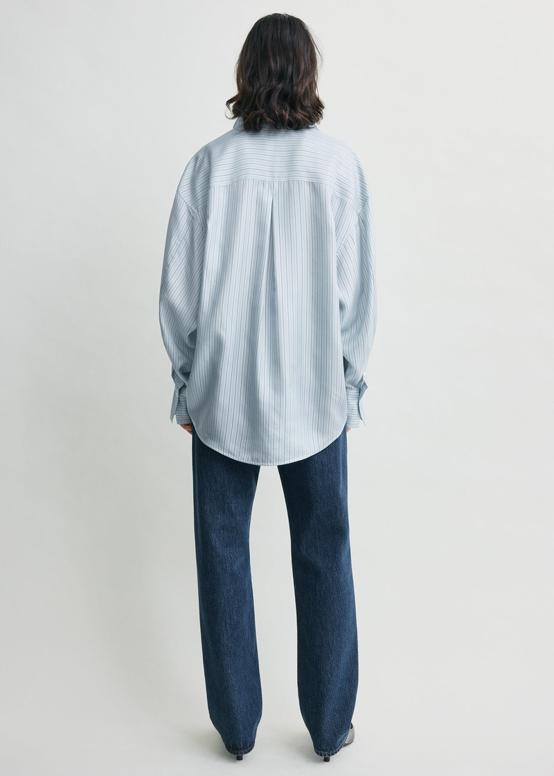Oversized striped shirt ice/white 4