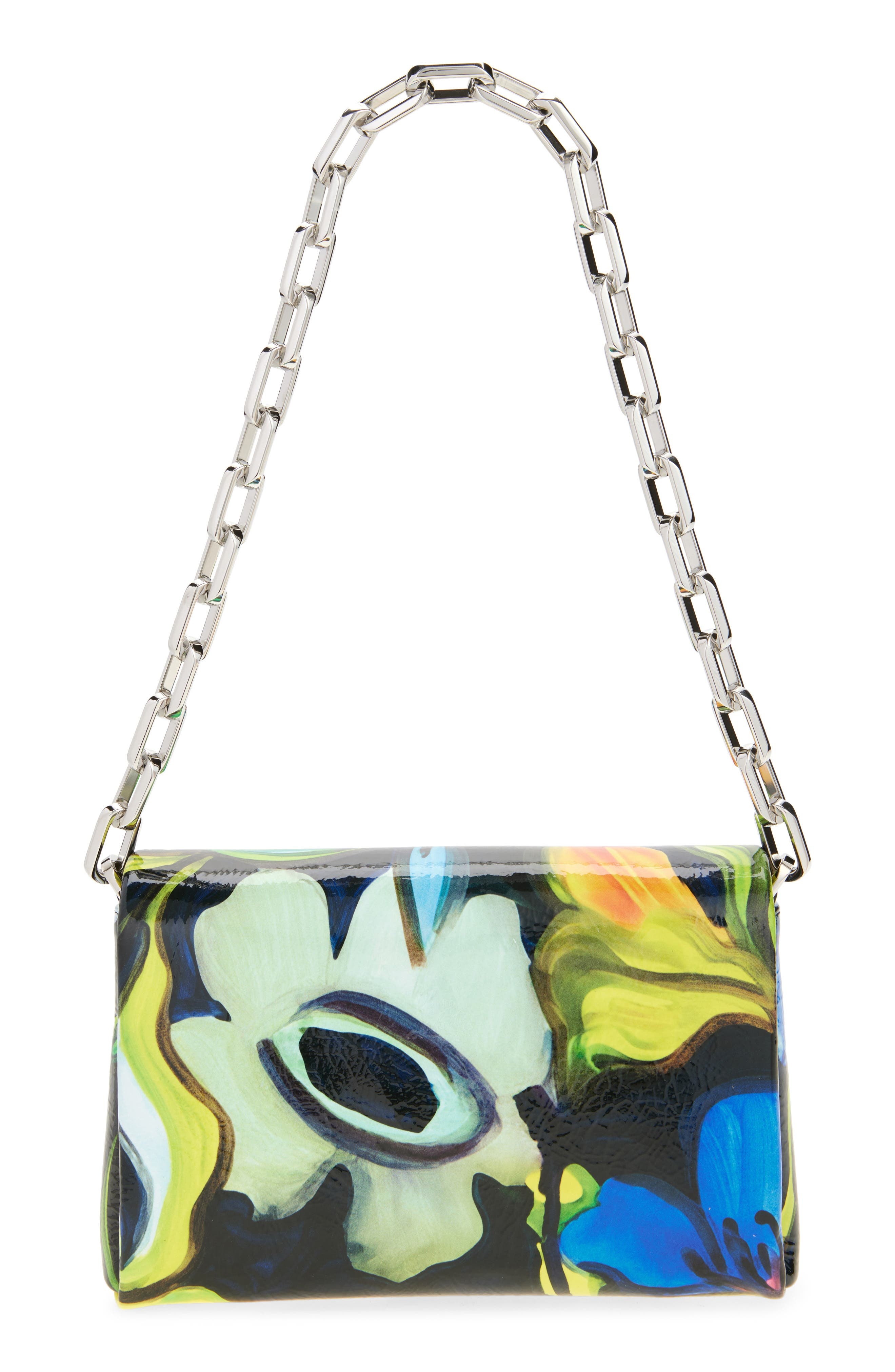 Christian Louboutin Loubi54 Floral Soft Naplak Leather Shoulder Bag in Multi/Navy at Nordstrom - 4