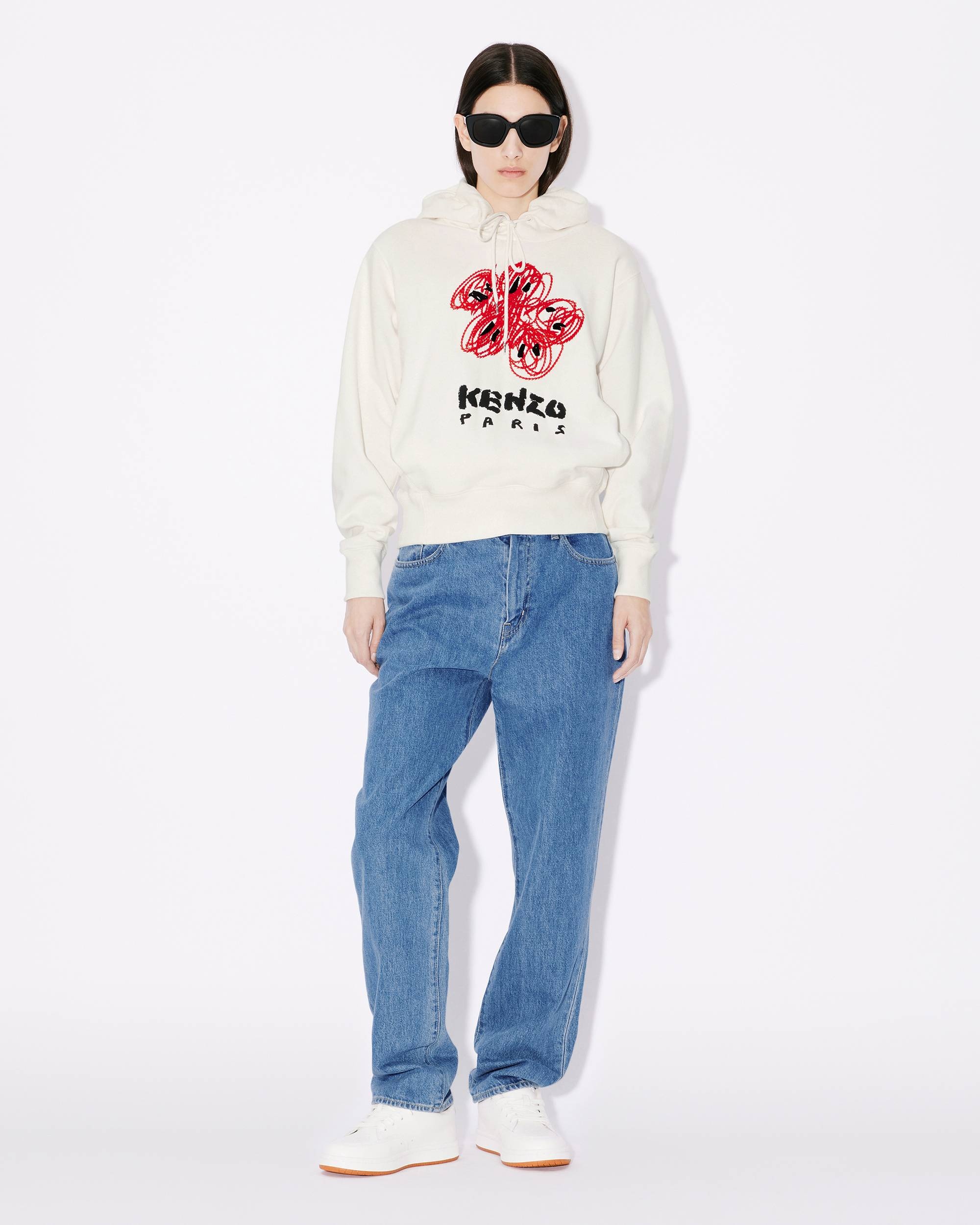 'KENZO Drawn Flowers' embroidered hooded sweatshirt - 5