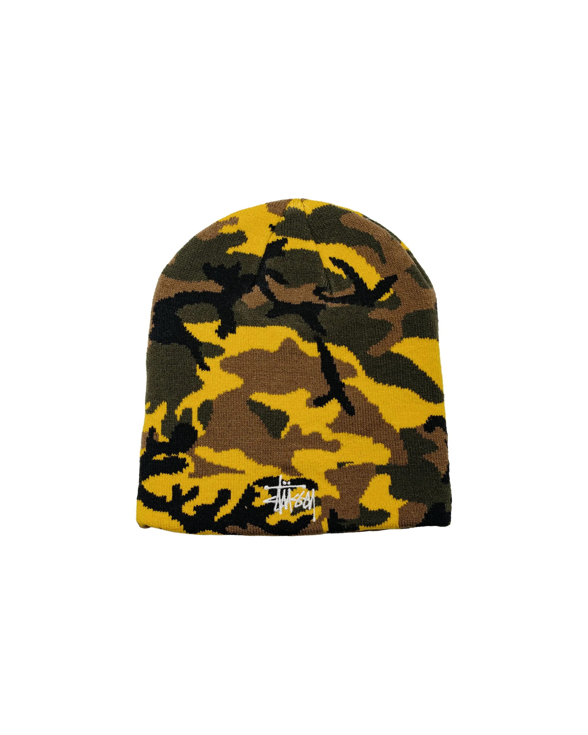 Stüssy Basic Camo Knit Skullcap Yellow - 1