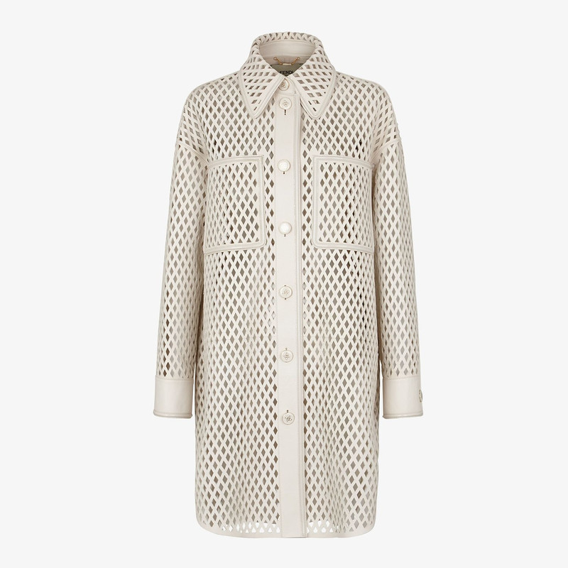 Beige leather coat 1