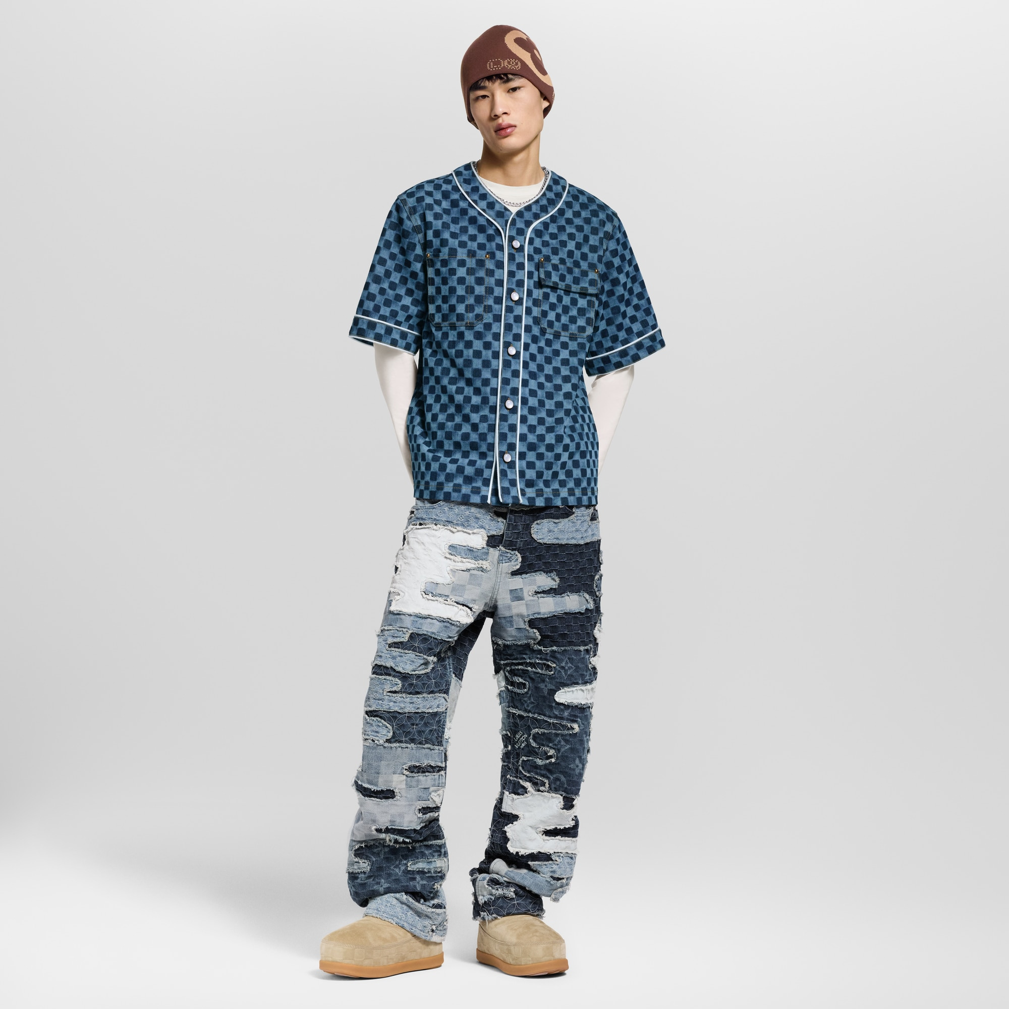 Damier Denim Baseball Shirt - 3
