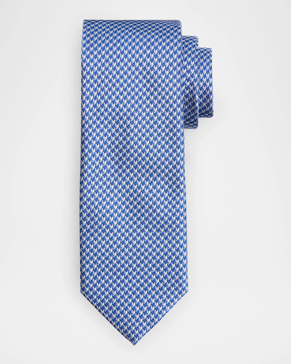 Men's Geometric Check Silk Tie - 1