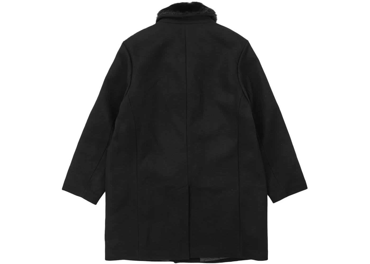 Supreme Fur Collar Car Coat Black - 3