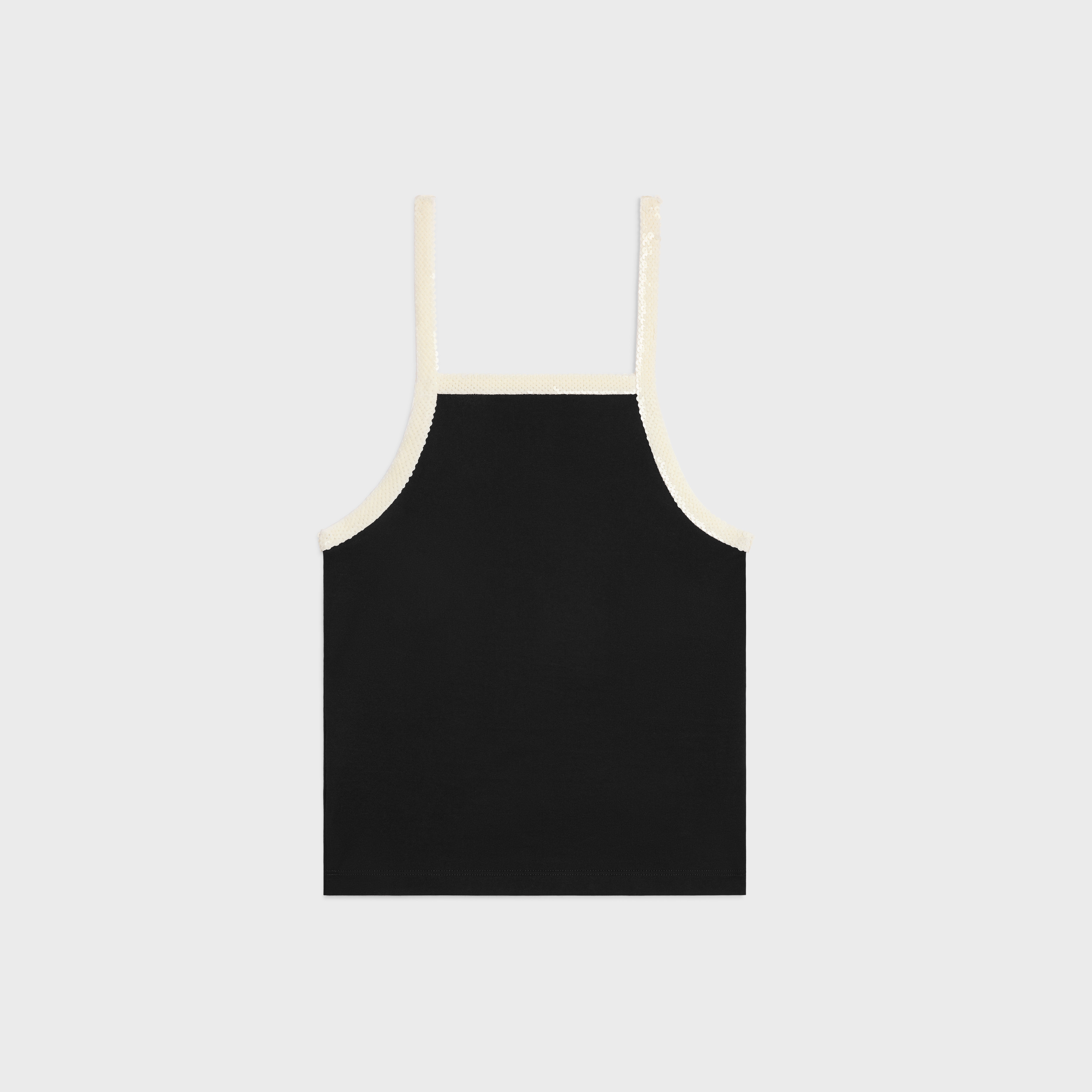 関税込 CELINE | EMBROIDERED TANK TOP IN SILK AND COTTON CELINE HOMME Logo-Embroidered Ribbed Silk and Cotton-Blend