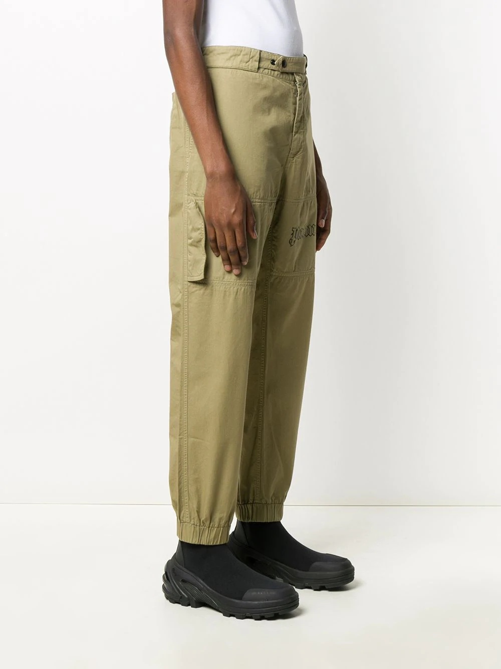 logo-print utility trousers - 3