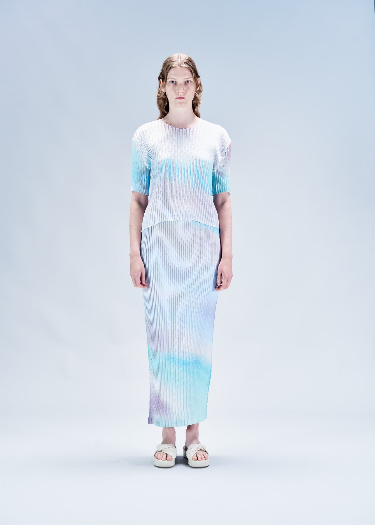 SUFFUSED PLEATS SKIRT - 2
