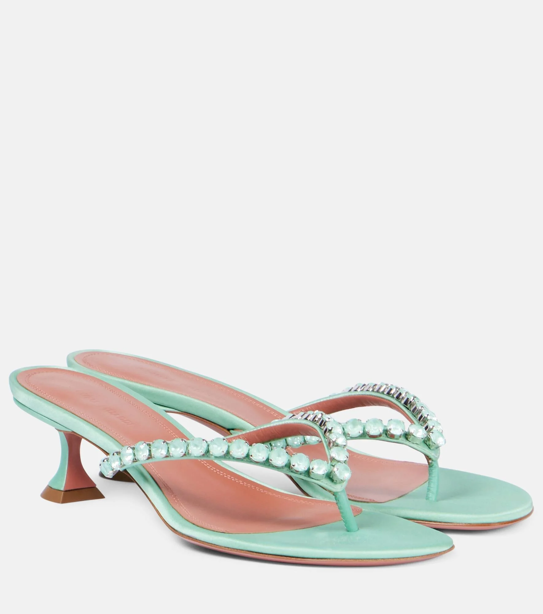 Gigi 45 embellished leather thong sandals - 1