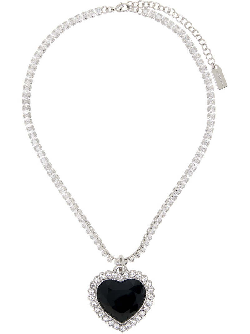 Silver Crystal Heart Necklace 1