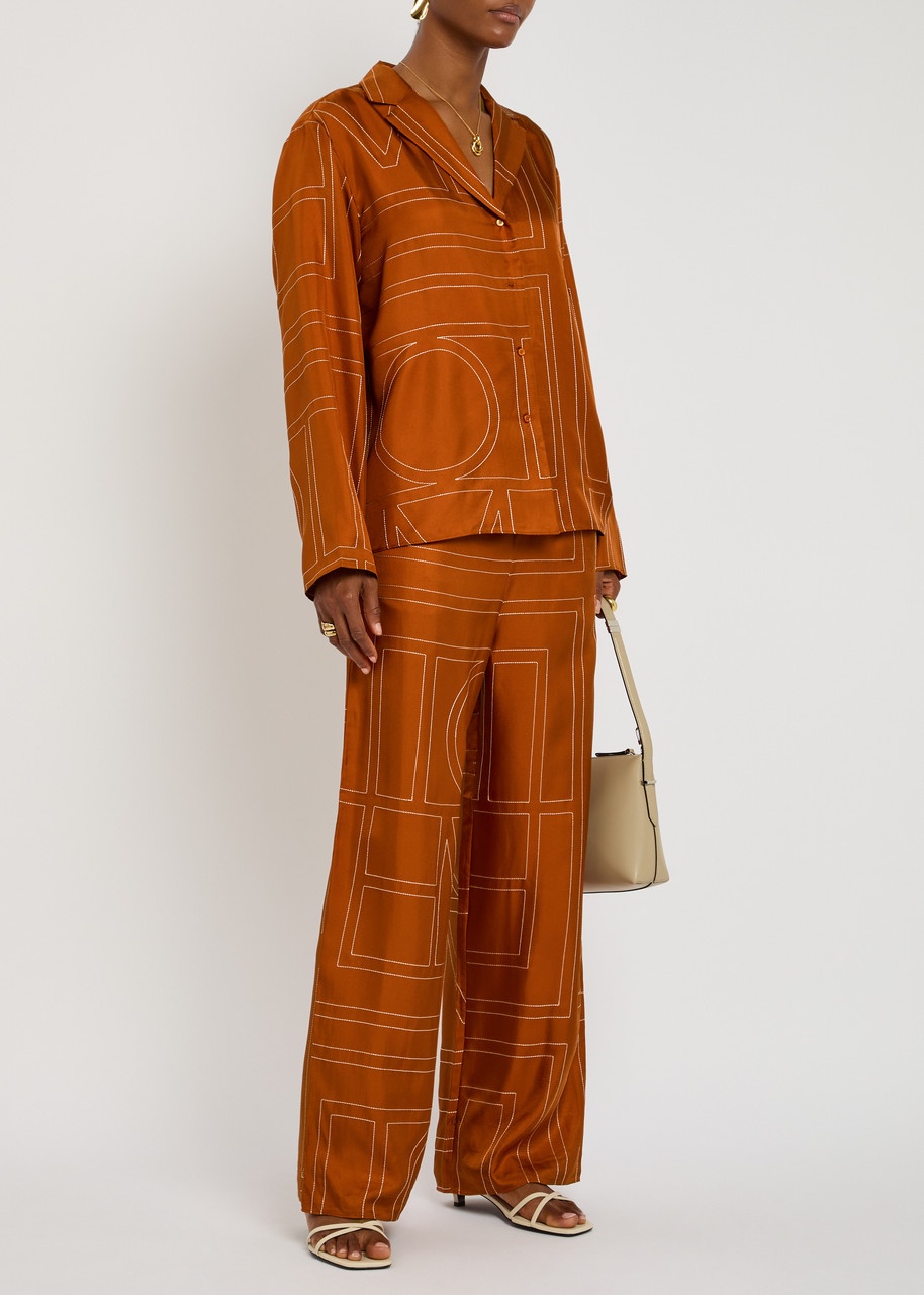 Toteme Logo-embroidered Silk-satin Shirt - 4