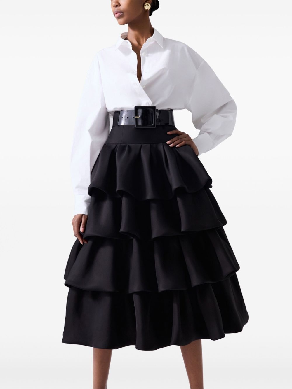 tiered midi skirt - 4