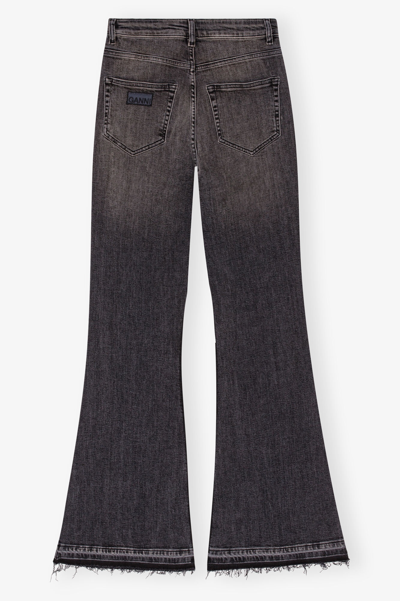 WASHED BLACK FLARED JEANS - 5