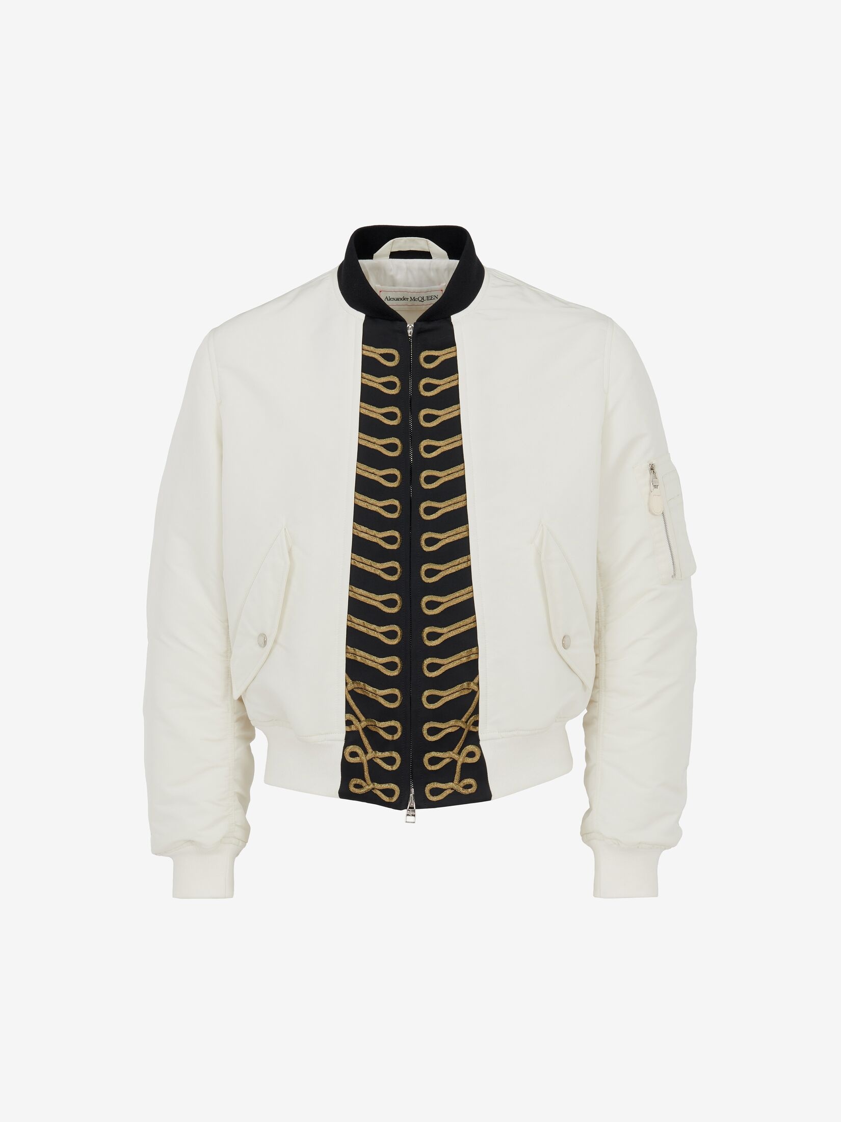 Men's Trompe-l'œil Bomber Jacket in Bone/black - 1