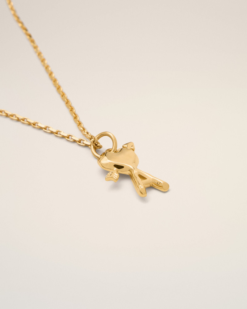 GOLD BRASS NECKLACE WITH HAMMERED AMI DE COEUR ARROW 3