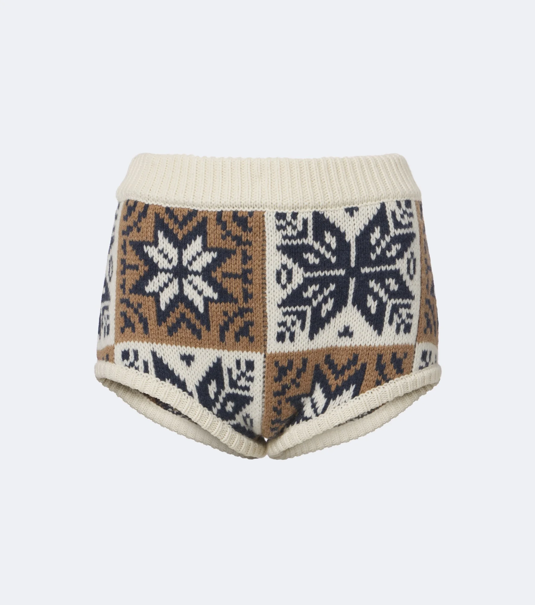 Jacquard wool and cashmere shorts - 1