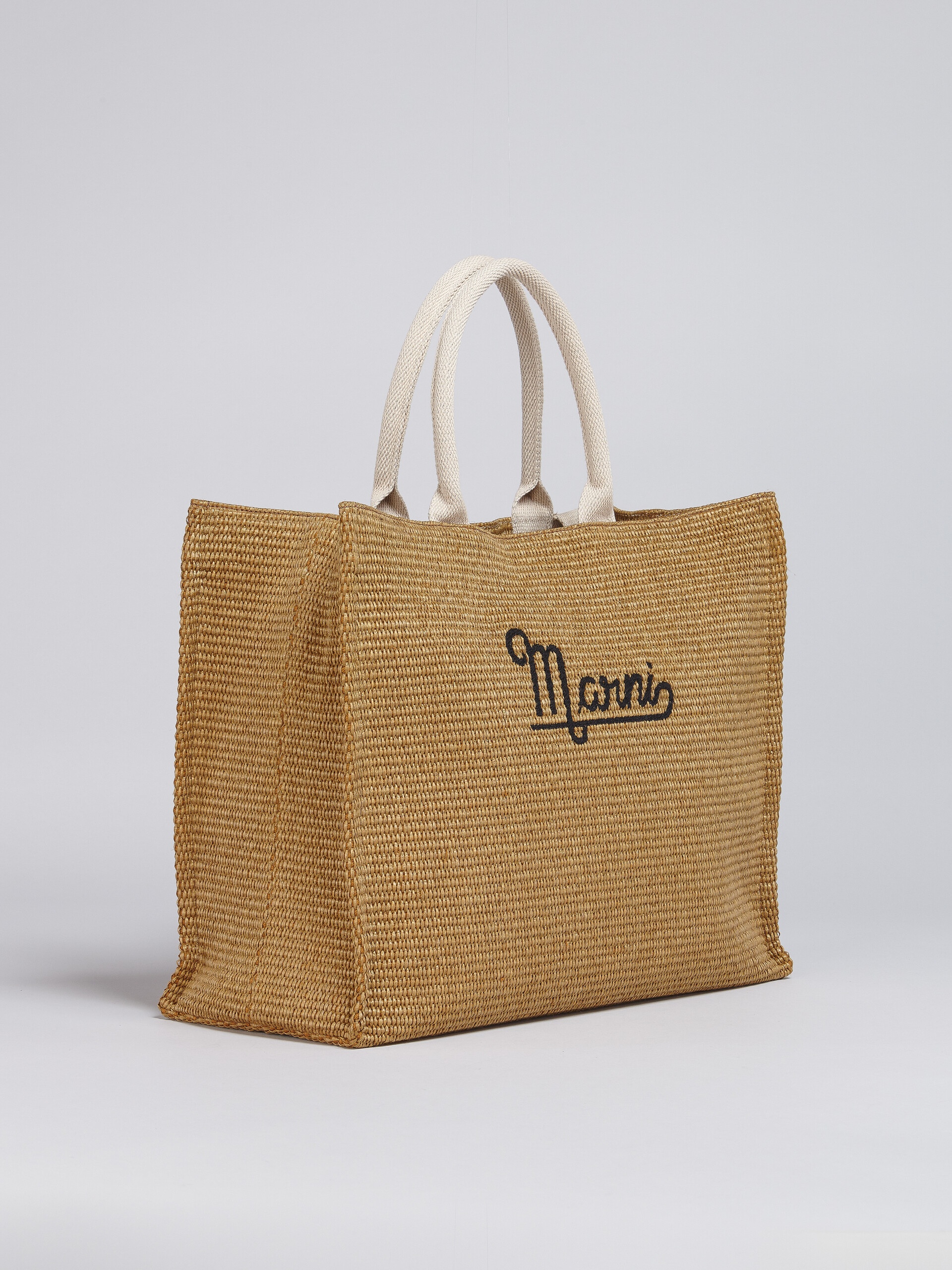 EMBROIDERED LOGO RAFFIA SUMMER SHOPPING BAG - 5