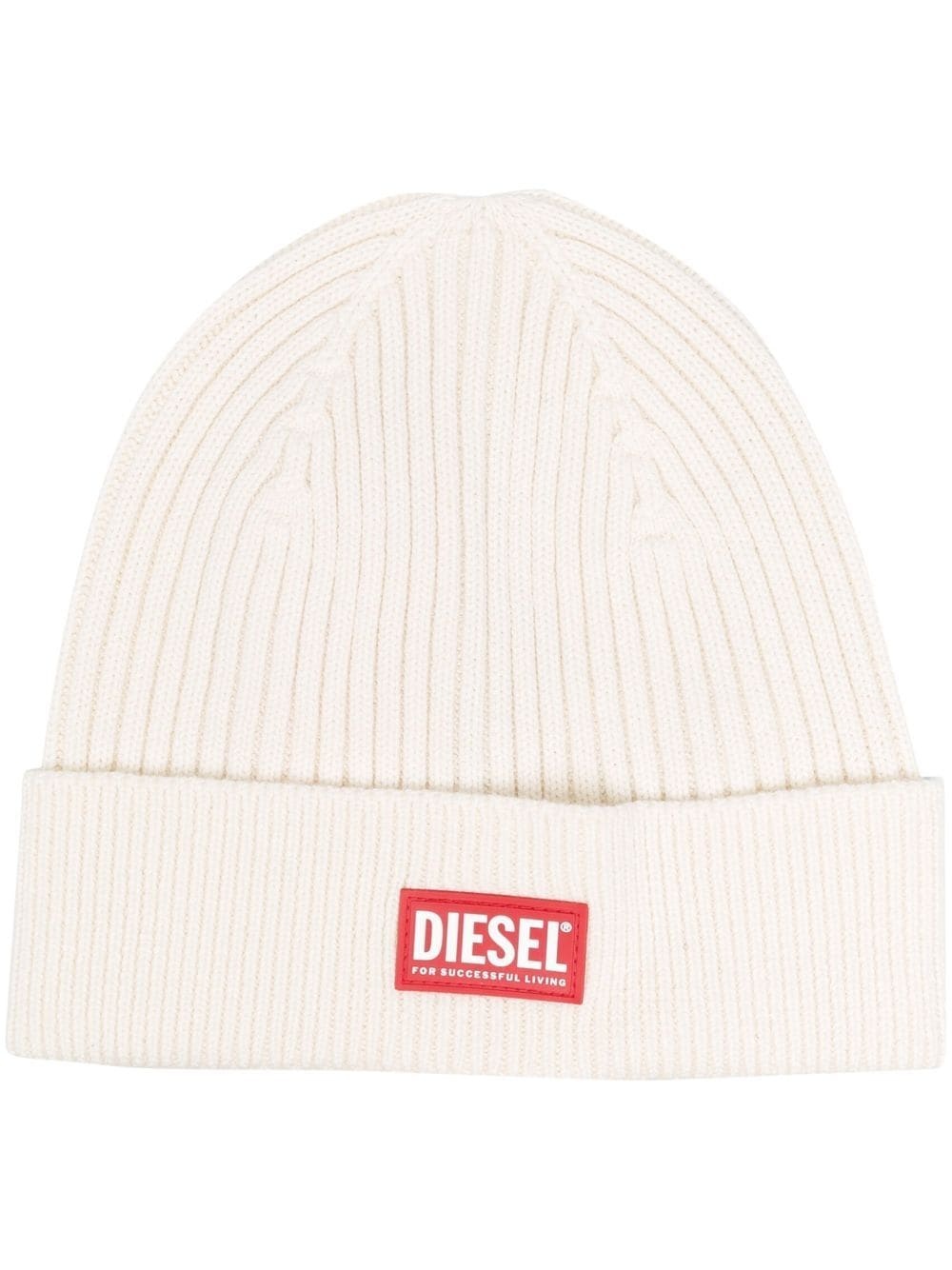 logo-patch ribbed-knit beanie - 1