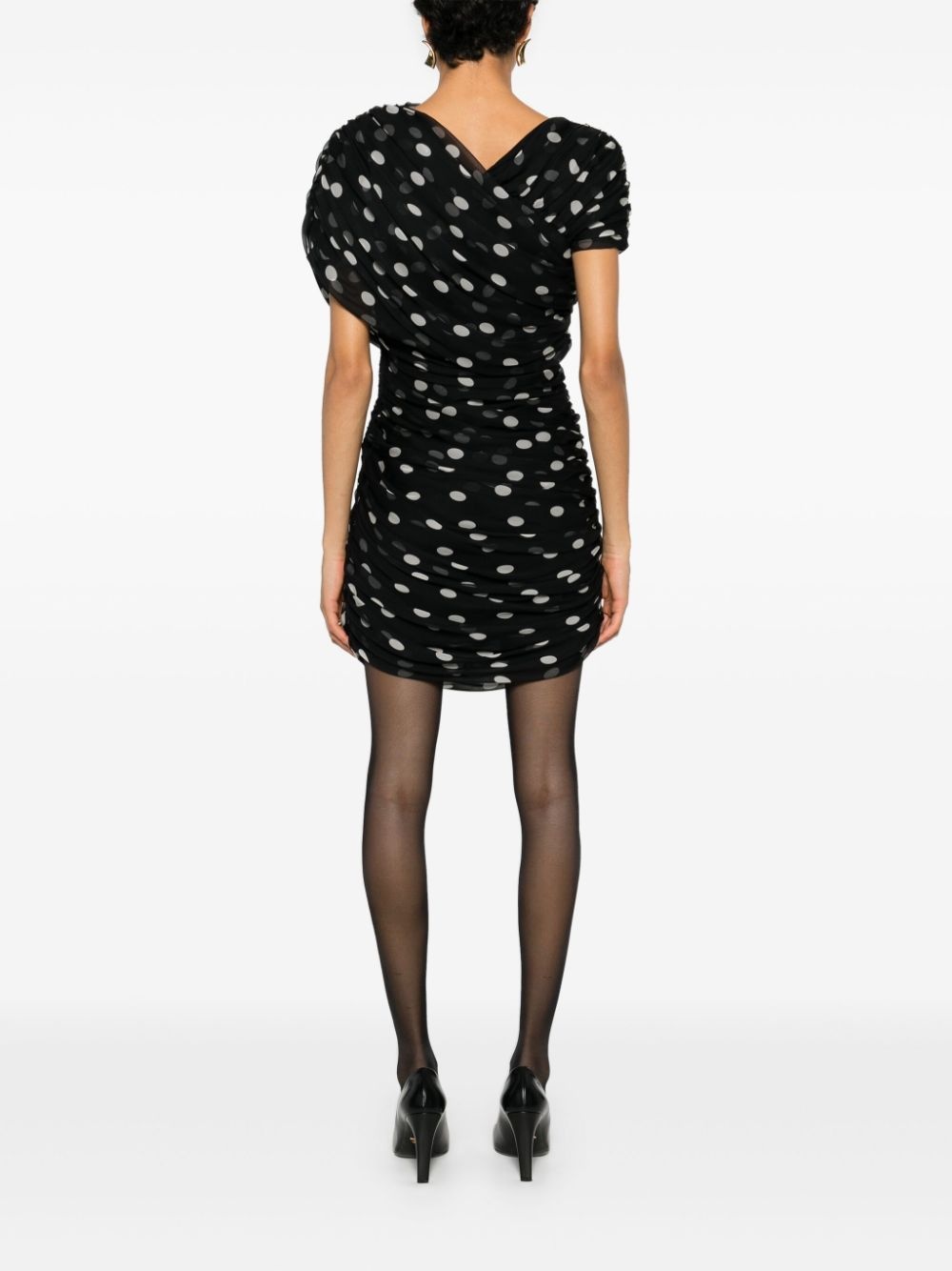 polka-dot silk minidress - 4
