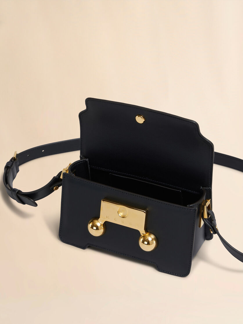 BLACK LEATHER TRUNKAROO MINI SHOULDER BAG - 3