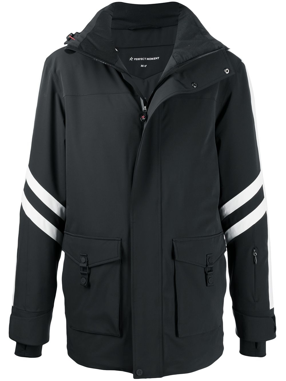 side stripe detail hooded jacket - 1