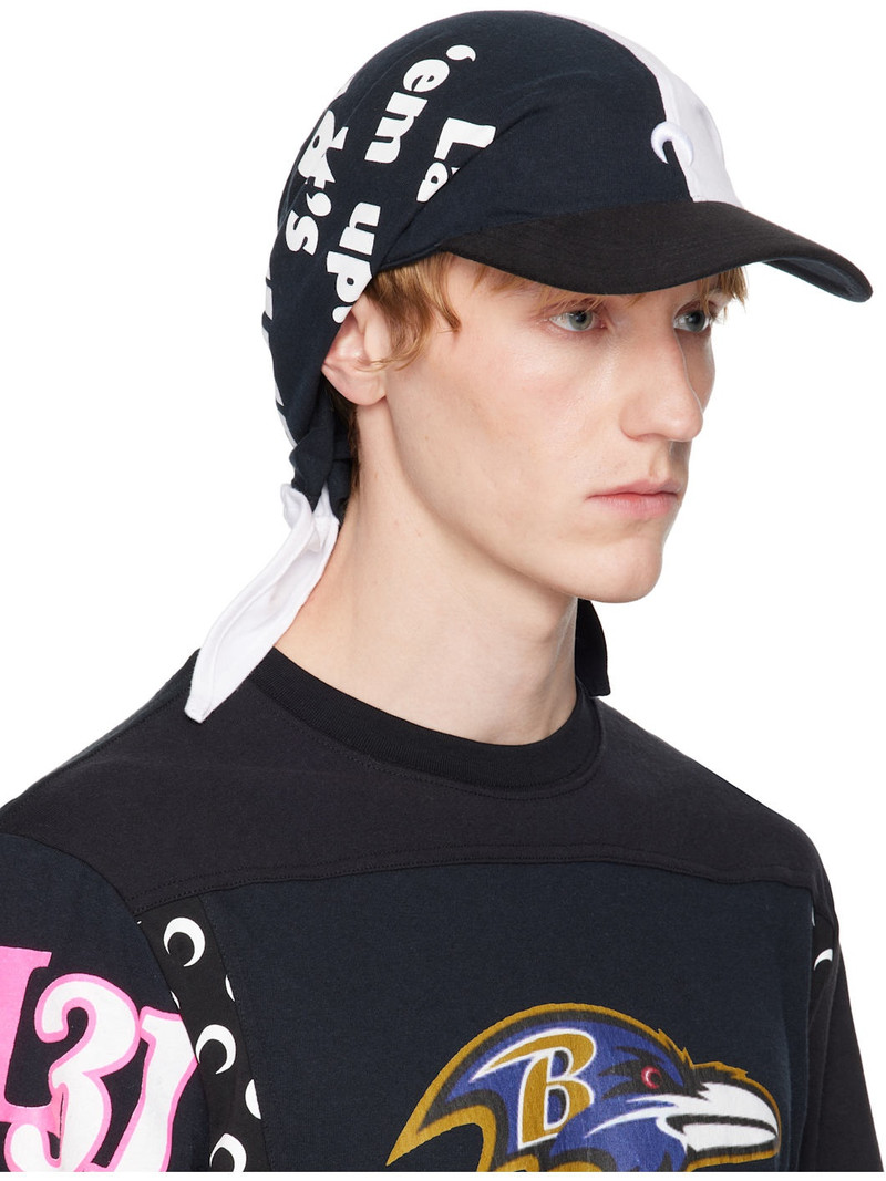 Marine Serre Black & White Regenerated Graphic T-Shirts Veiled Cap outlook