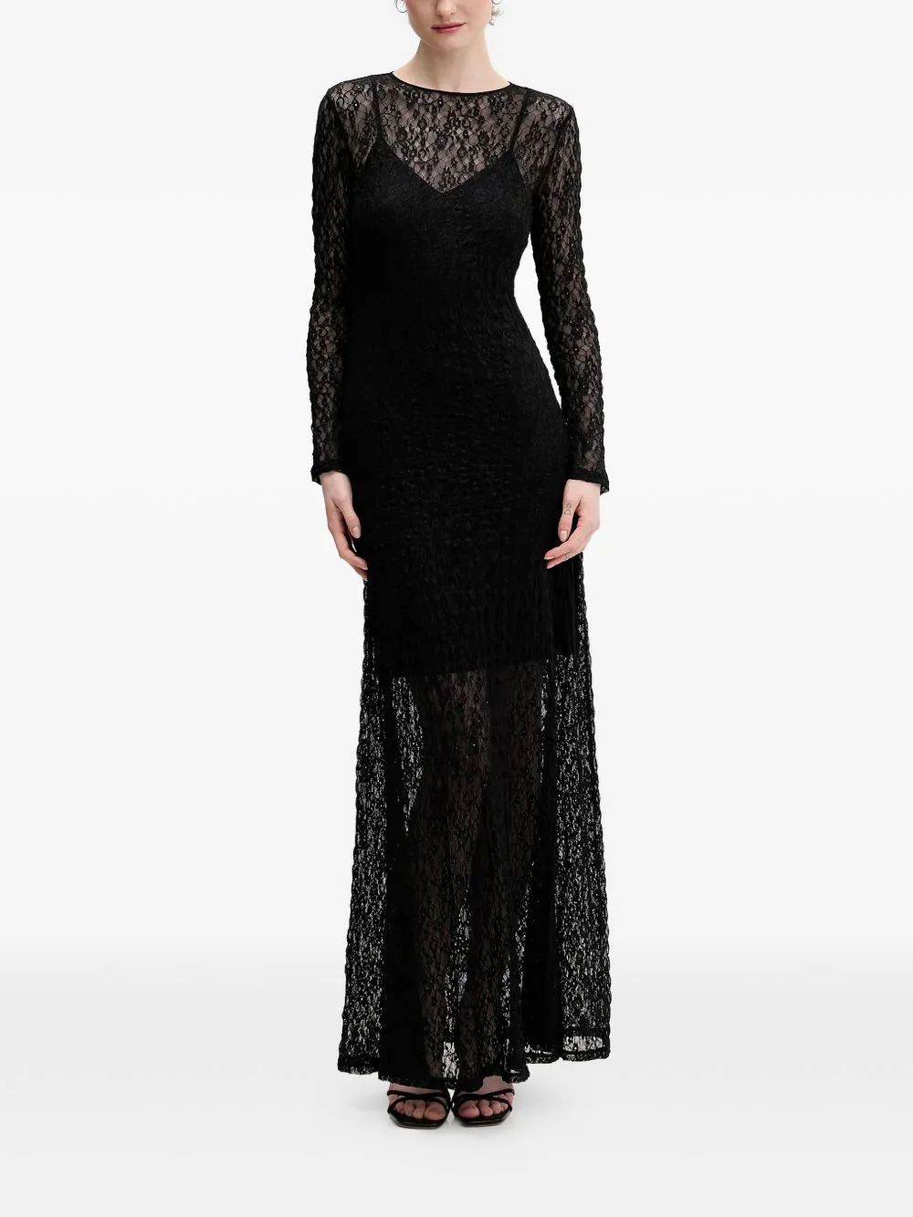 Nulietta long-sleeved laced maxi dress - 1