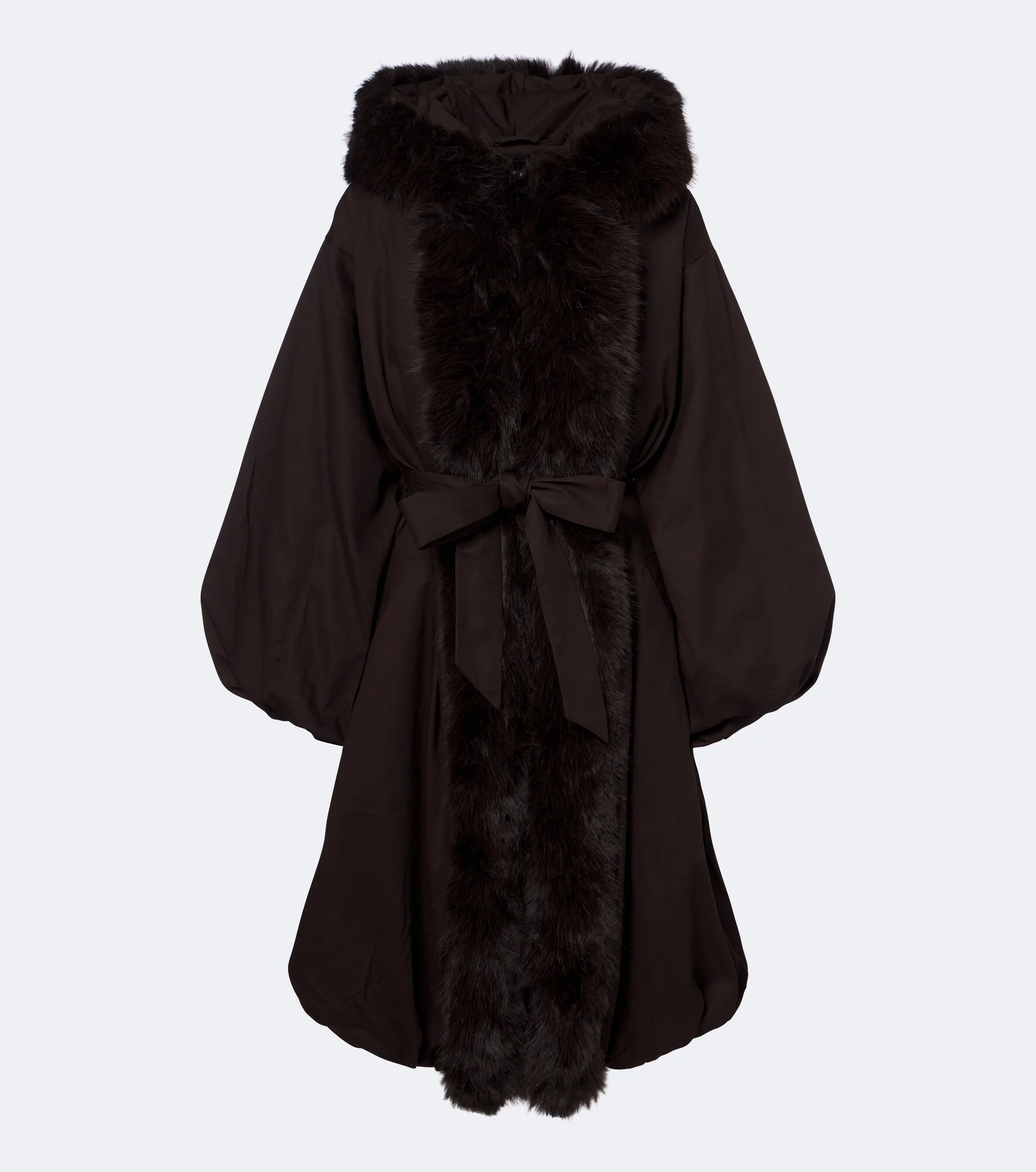 Belted hooded coat - 1