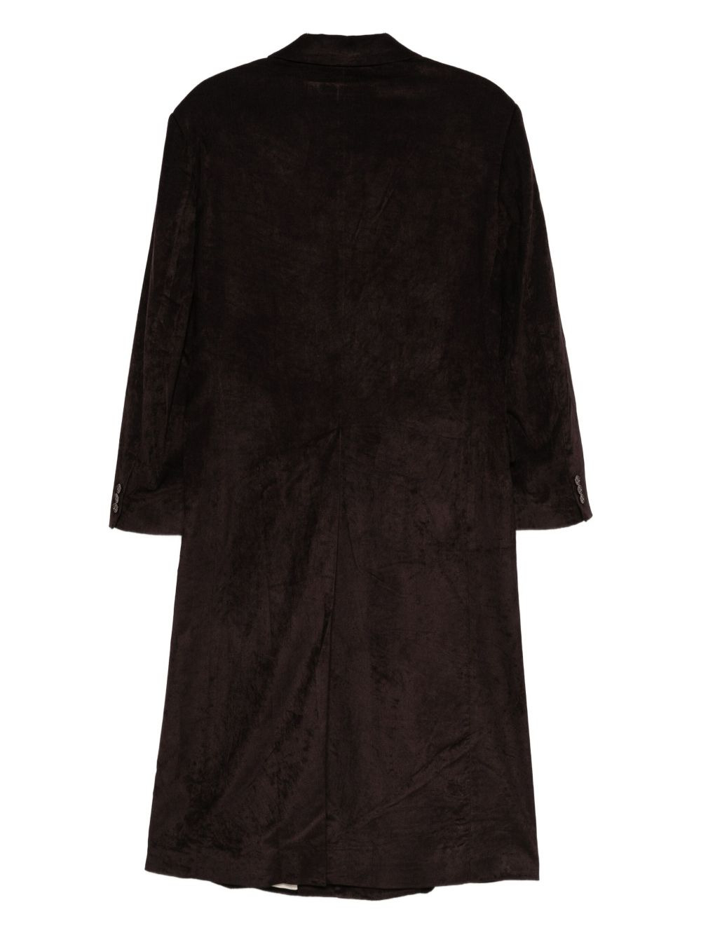 double-breasted velvet coat - 2