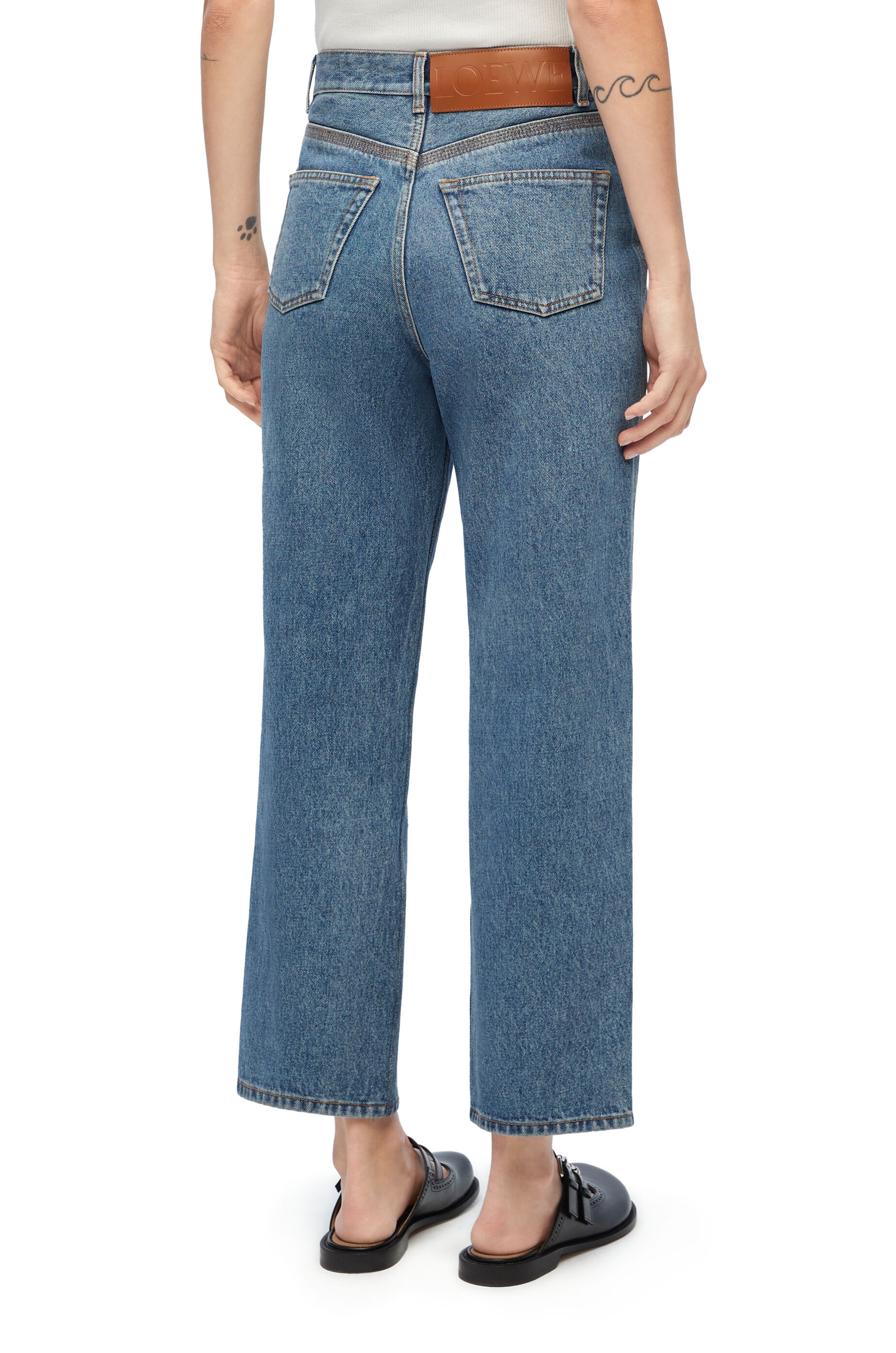 Anagram high-rise wide-leg jeans in blue - Loewe