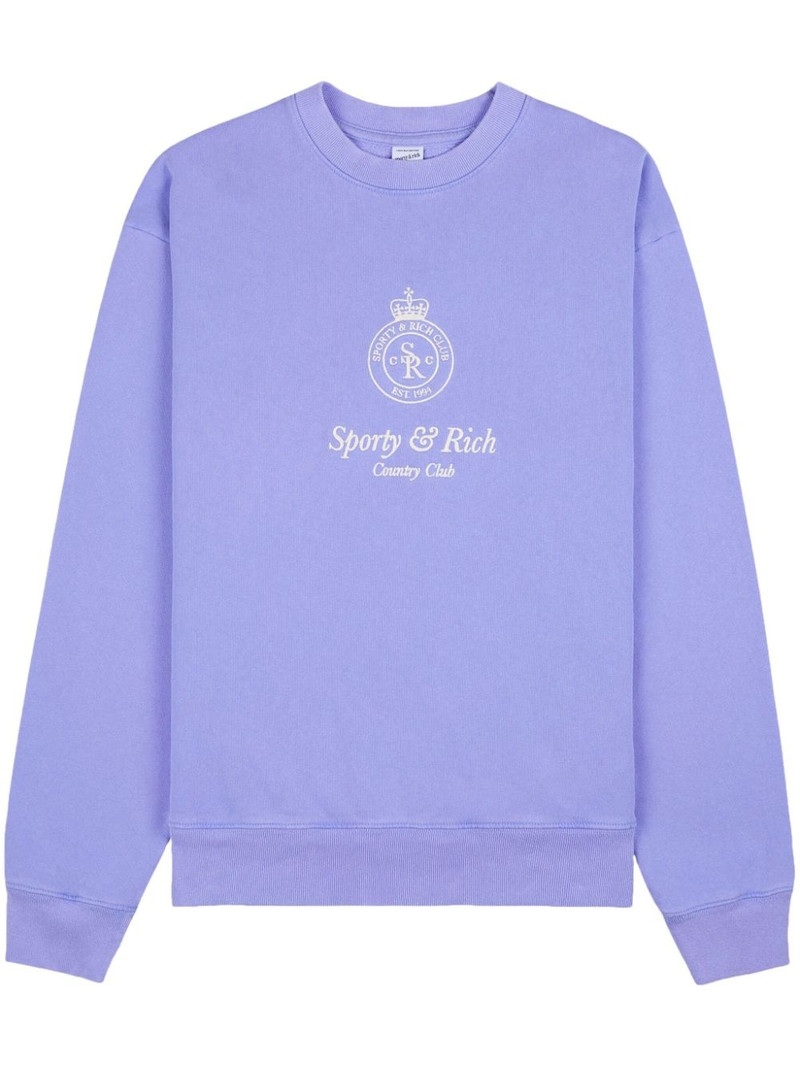 Crown-embroidered 코튼 스웨터 1
