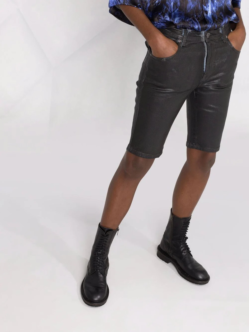 wax-coated five-pocket shorts 5
