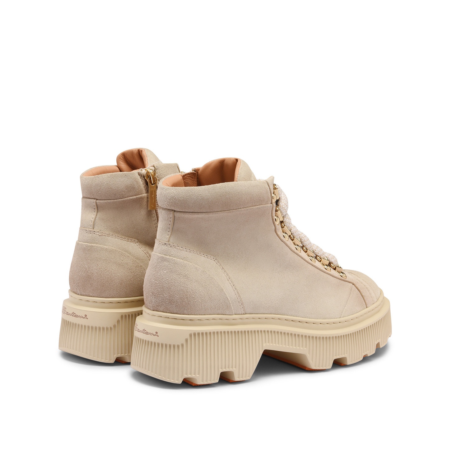 Women's beige suede hiking boot - 4