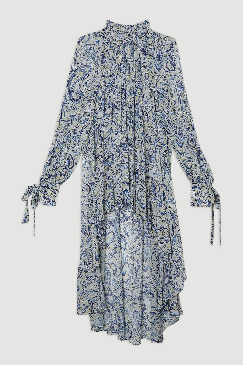 Viscose Crinkle Paisley Frill Detail Tunic 1