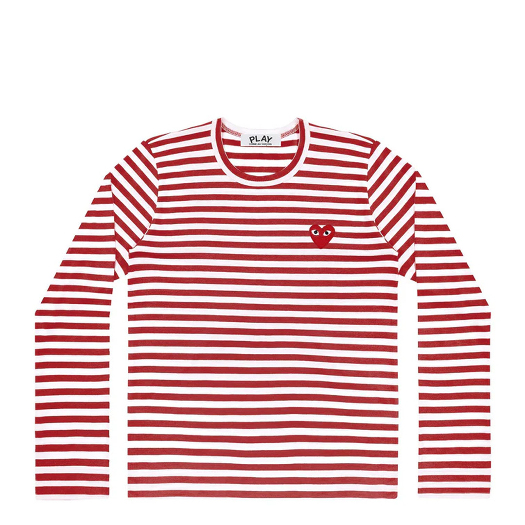 Long Sleeve Stripes With Red Emblem Tee Unisex - 1