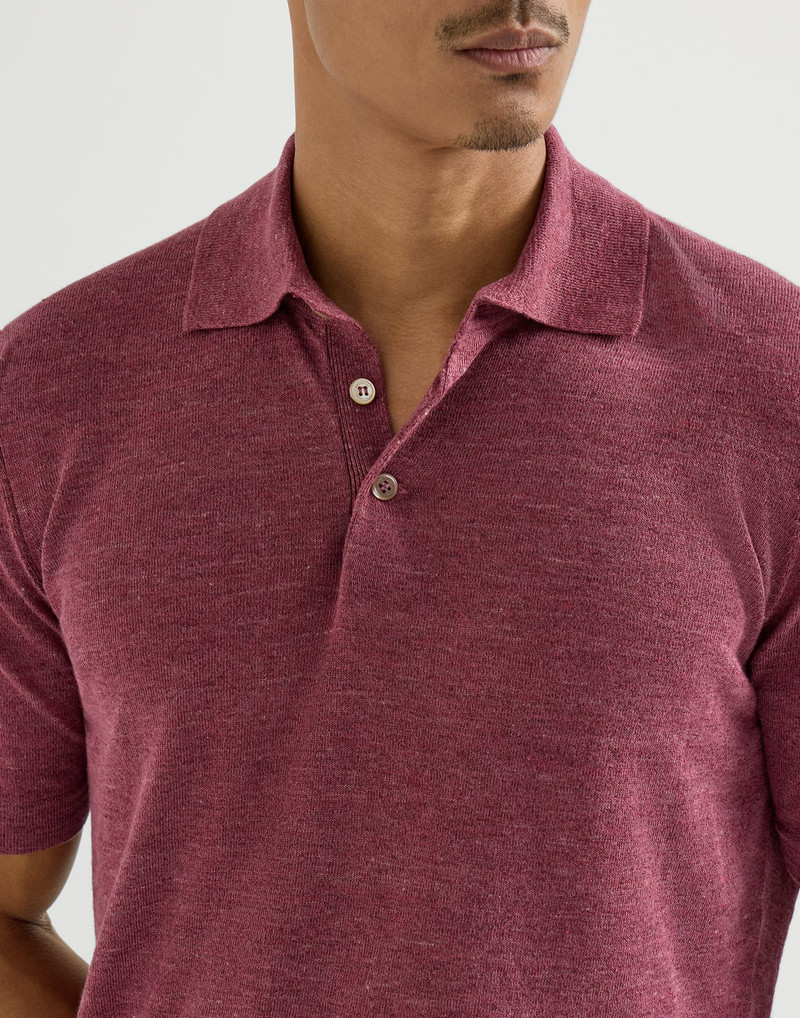 Linen and cotton knit polo 4