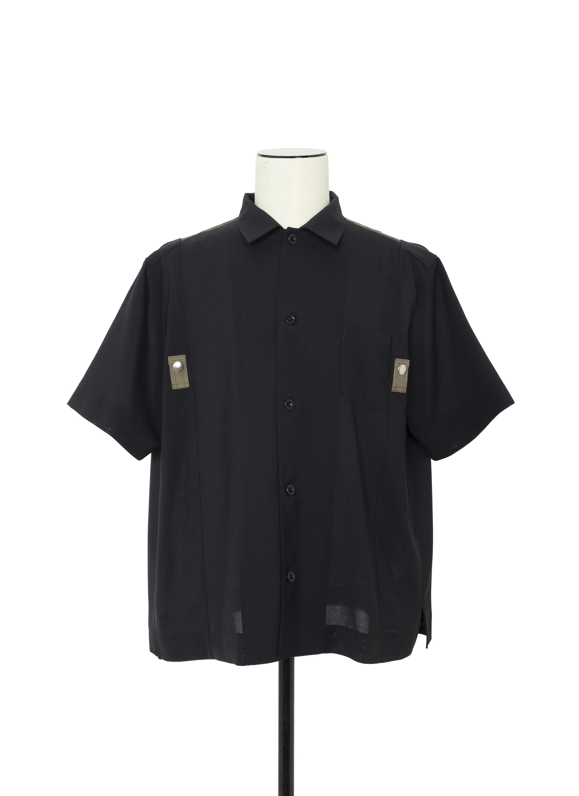 Wool Suiting x Nylon Twill Shirt - 1
