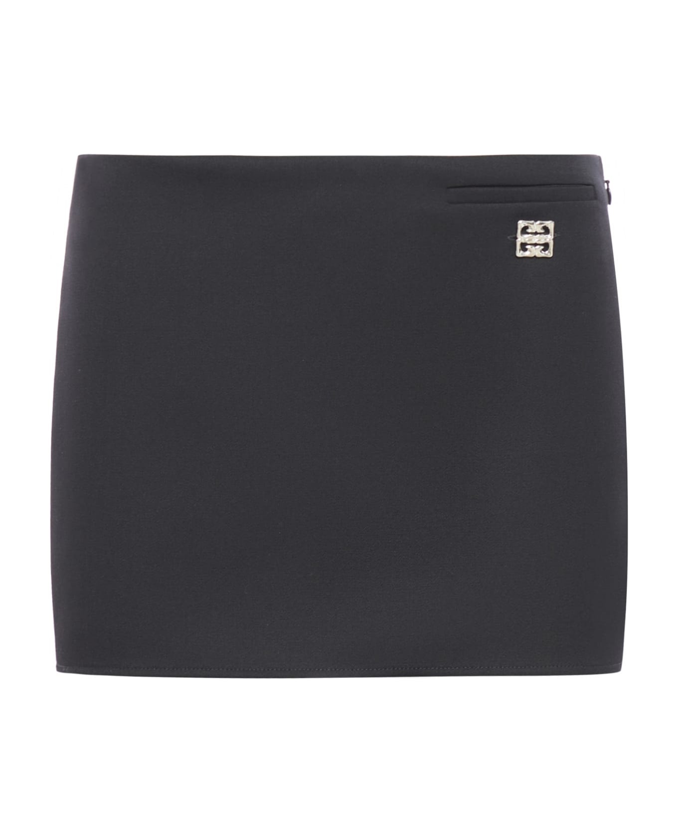 Black Grain De Poudre Mii Skirt - 1
