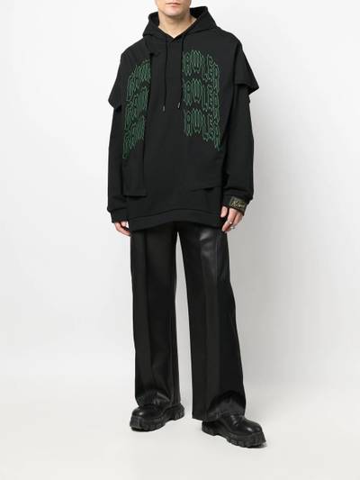 Raf Simons graphic-print layered hoodie outlook