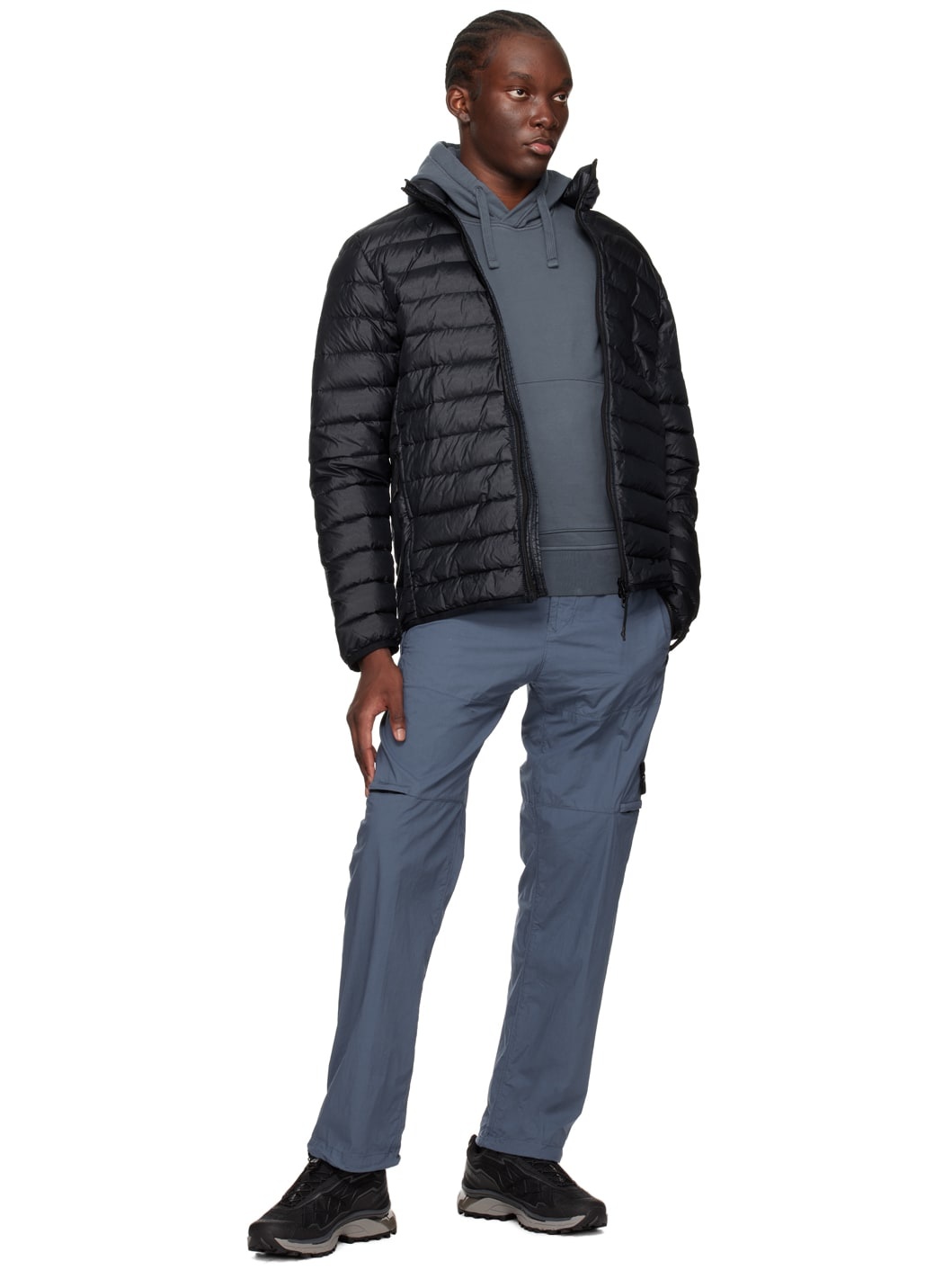 Navy Patch Down Jacket - 5