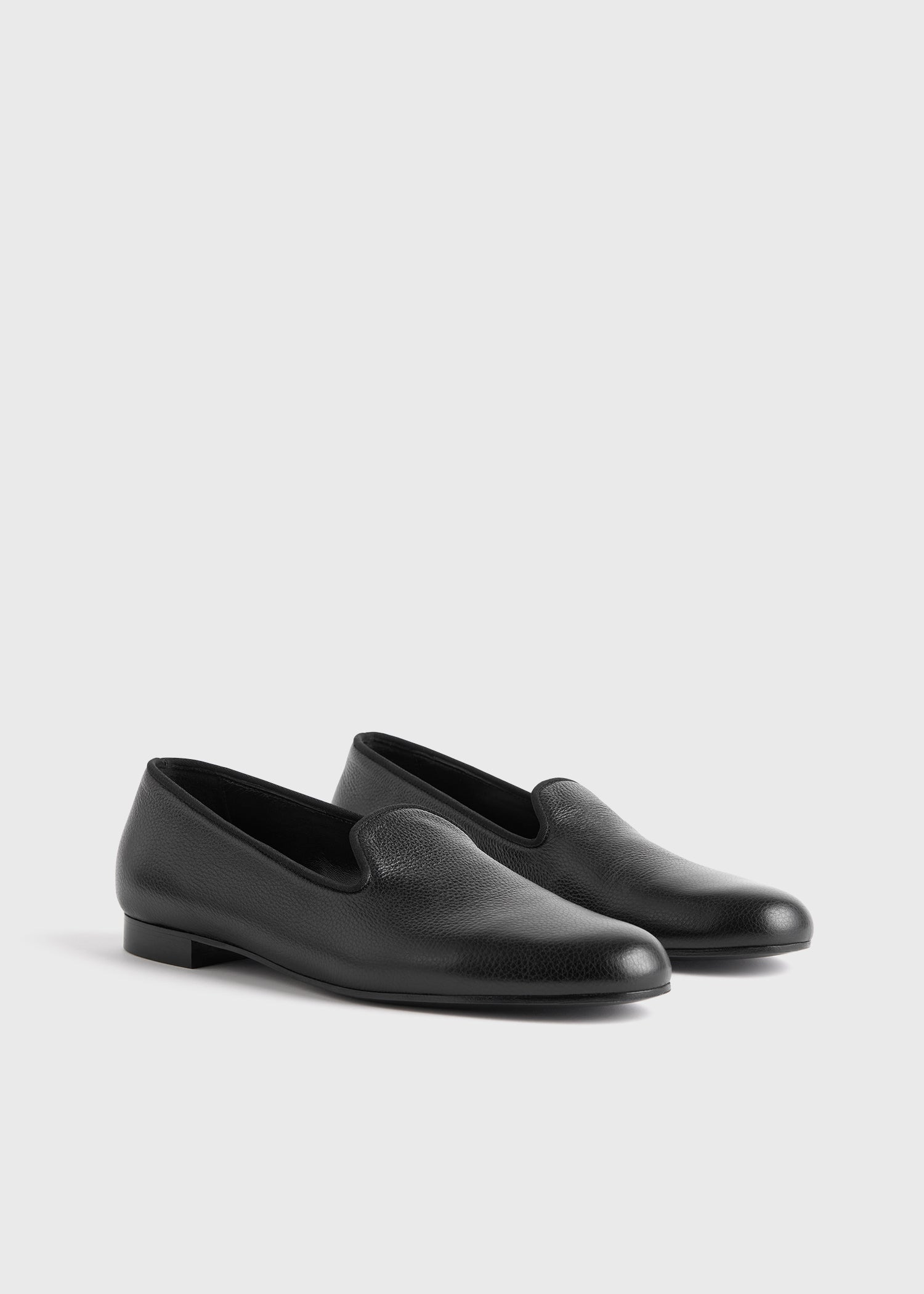 Grained-leather loafers black - 7