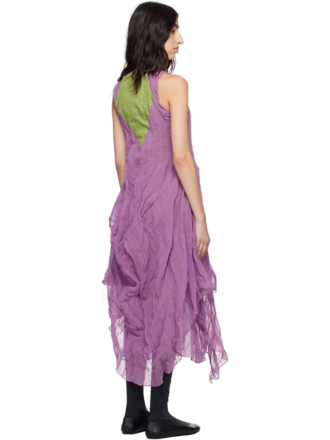 Purple & Green Shura Sleeveless Maxi Dress - 3