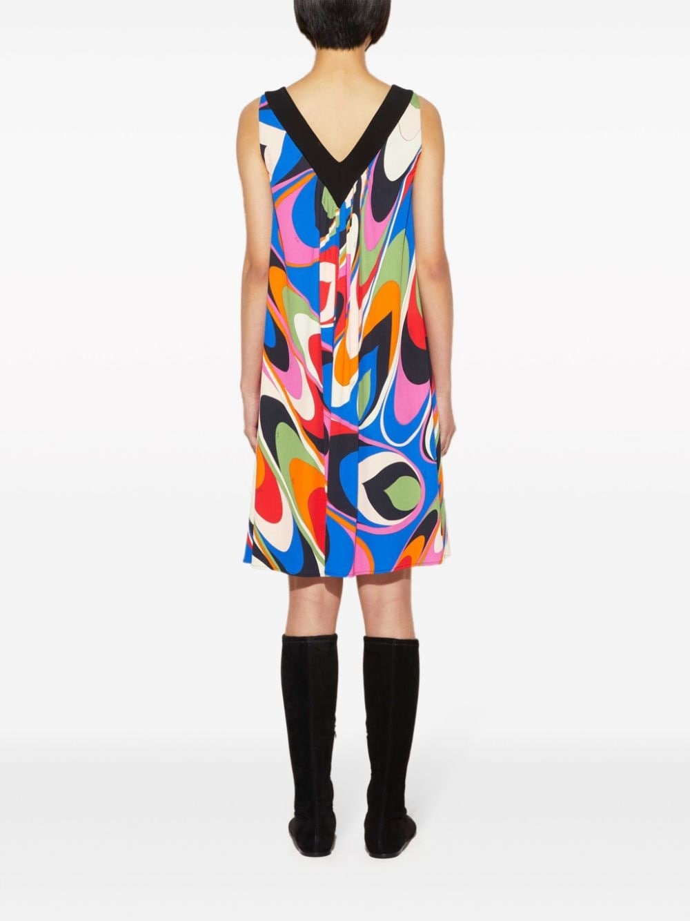 Onde-print shift minidress - 4