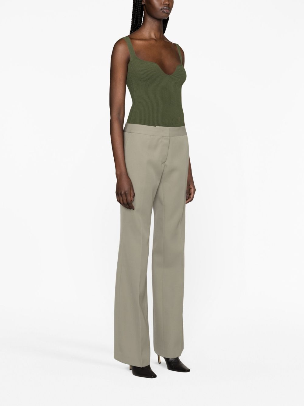 wool flared trousers - 4