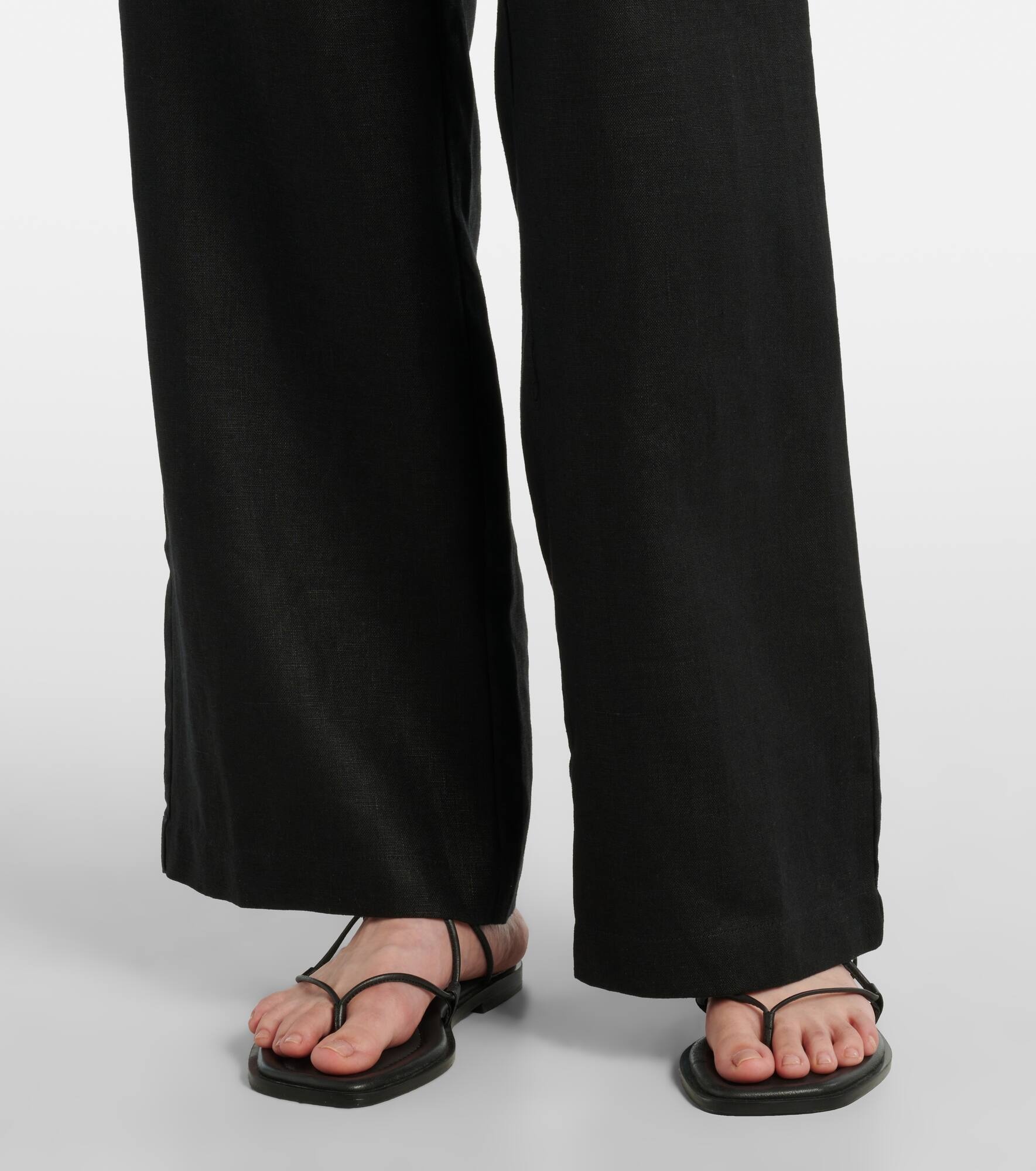 Sanne high-rise linen straight pants - 5