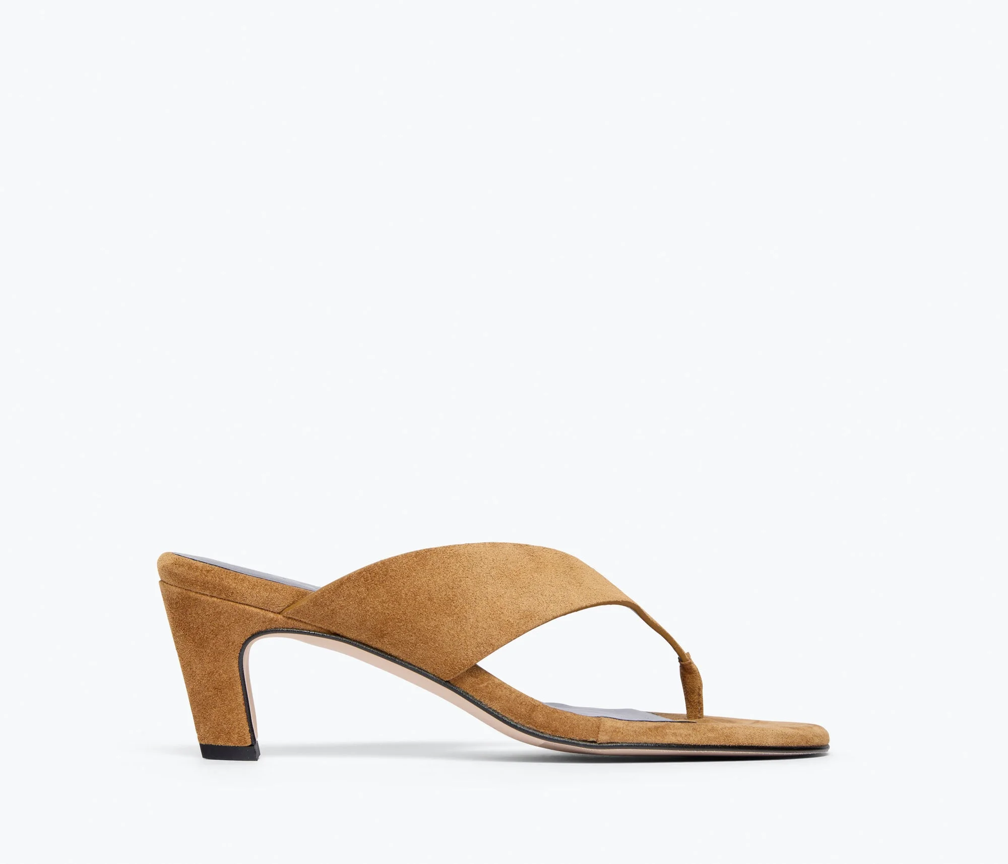 KAT HEELED LEATHER THONG SANDAL - 1