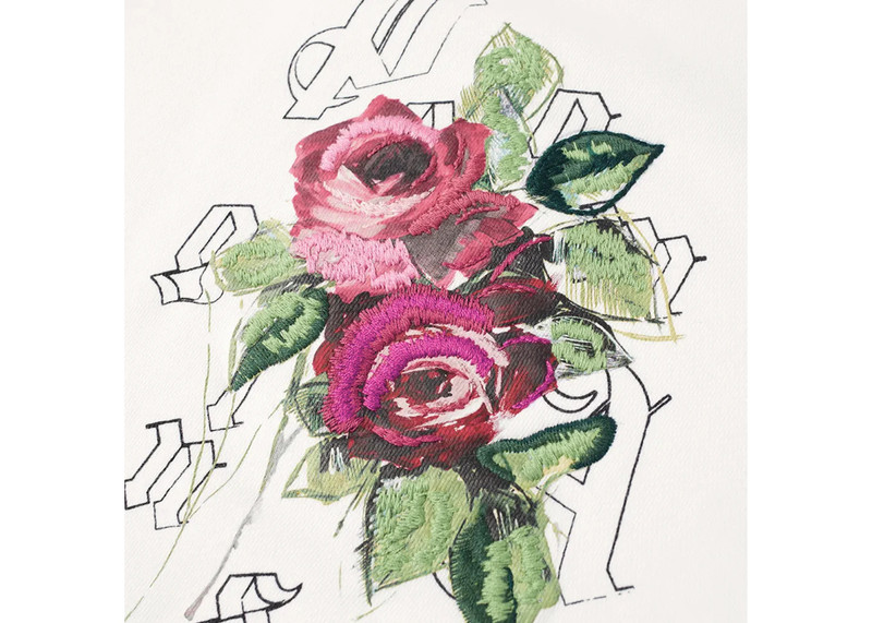 Palm Angels Palm Angels x END Big Rose Crewneck Sweatshirt White outlook