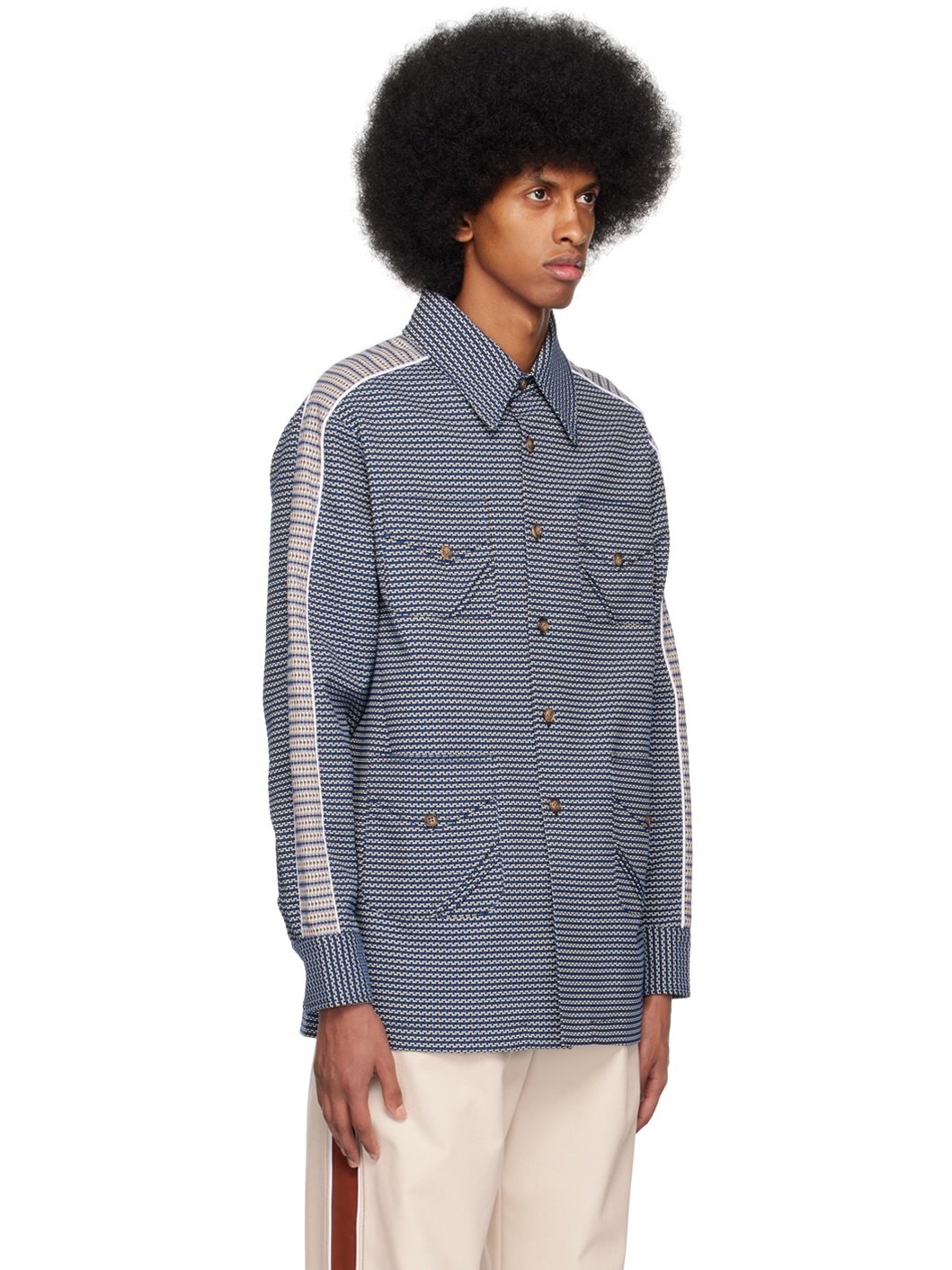 Navy Jacquard Jacket - 2