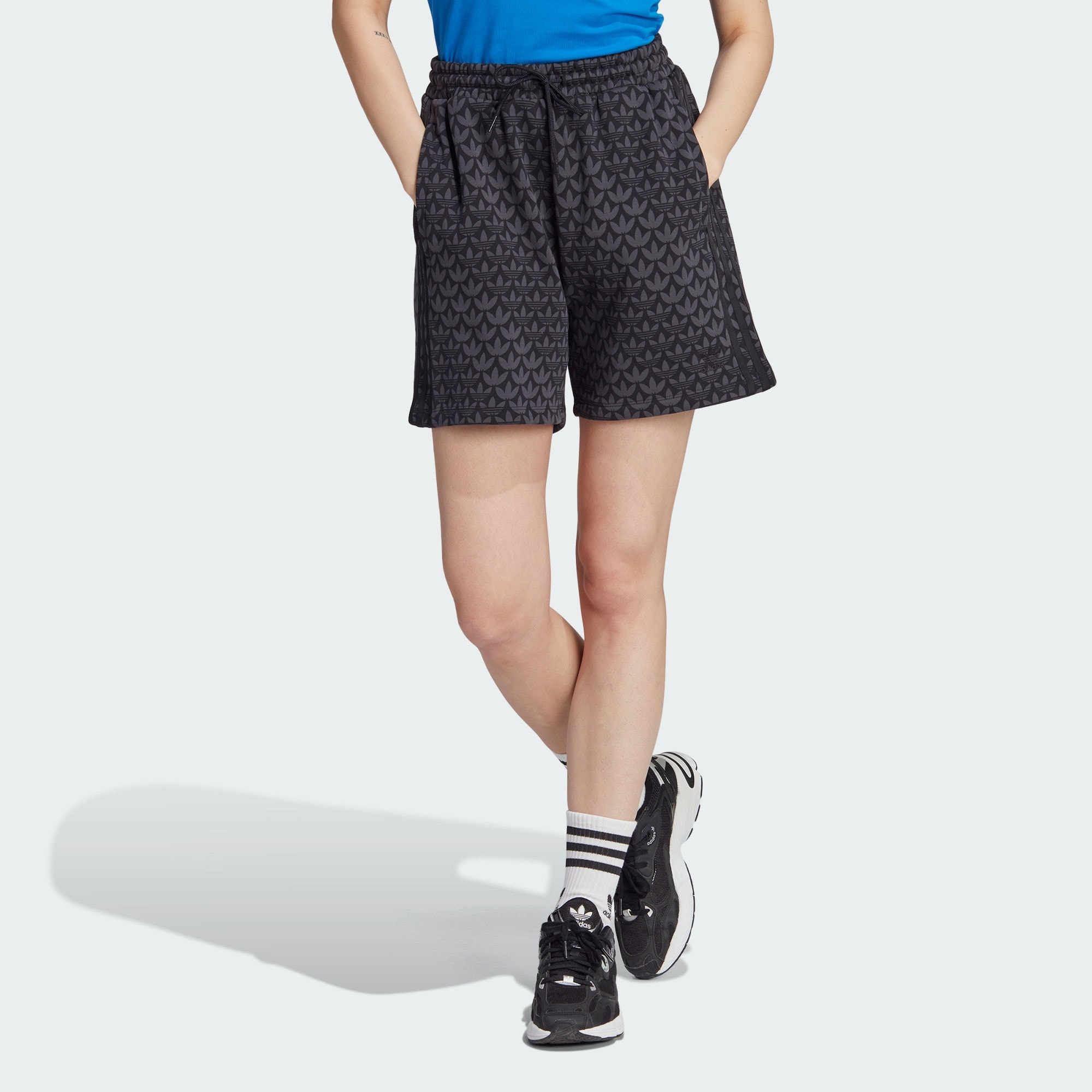 (WMNS) adidas originals Trefoil Monogram Shorts 'Black' II3189 - 2