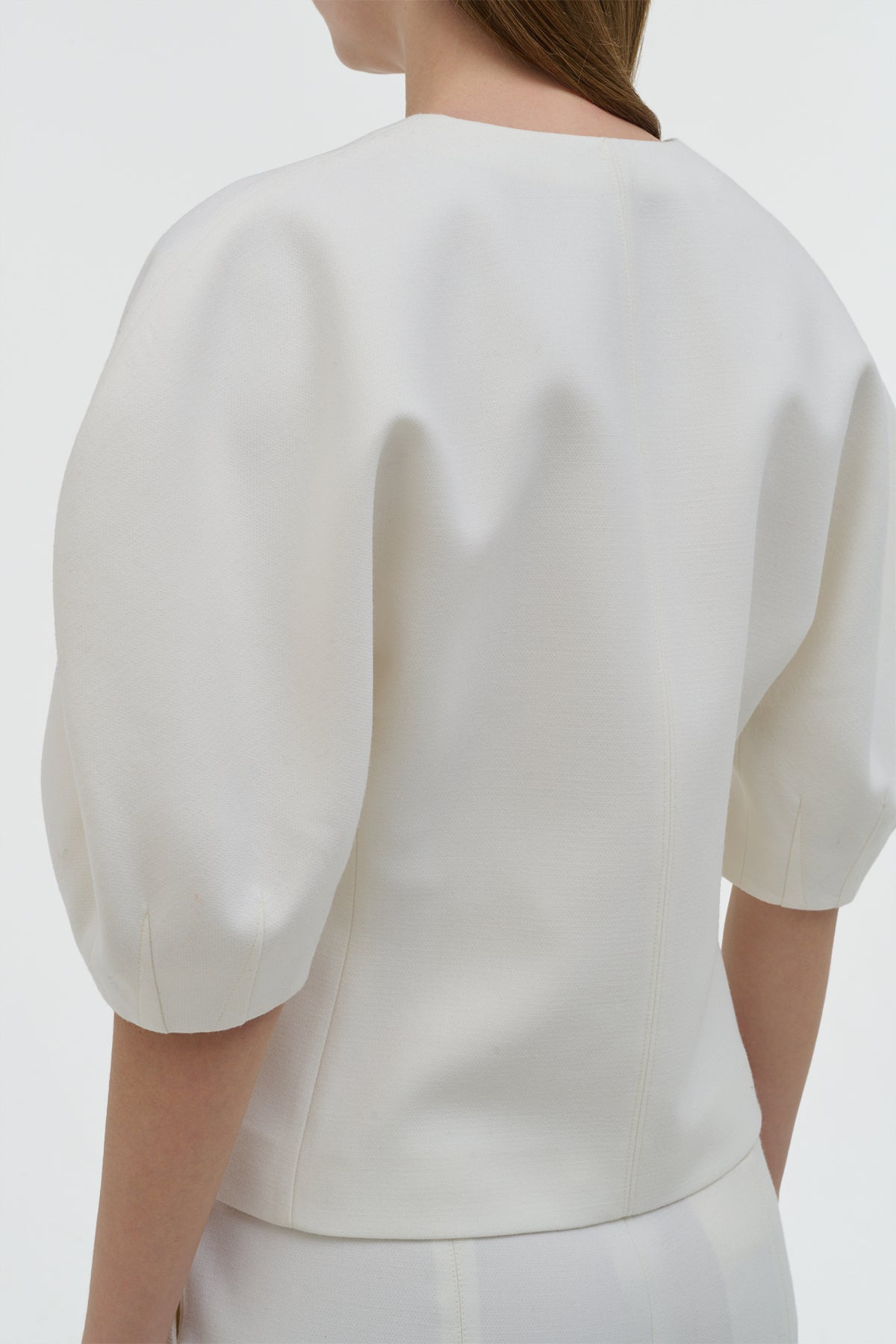 Waverly Top in Ivory Recycled Wool - 6
